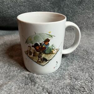 Vintage Norman Rockwell Catching The Big One  Coffee Mug